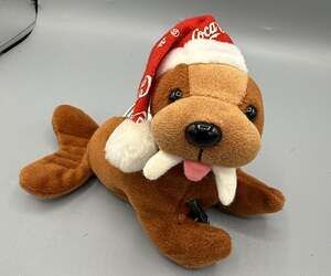 Coca Cola Christmas Walrus Plush Stuffed Animal Santa Hat Holiday Collectible
